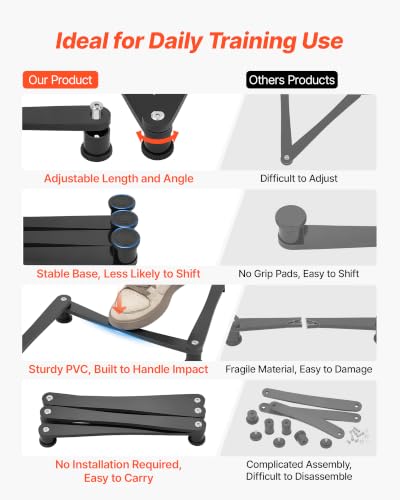 VEVOR Hockey Training Equipment, 5-Section Adjustable Hockey Stick Handling Trainer, Portable On/Off Ice Trainer, Lightweight Solid Sports Tool for Puck Control, Reaction Time, Hand-Eye Coordination