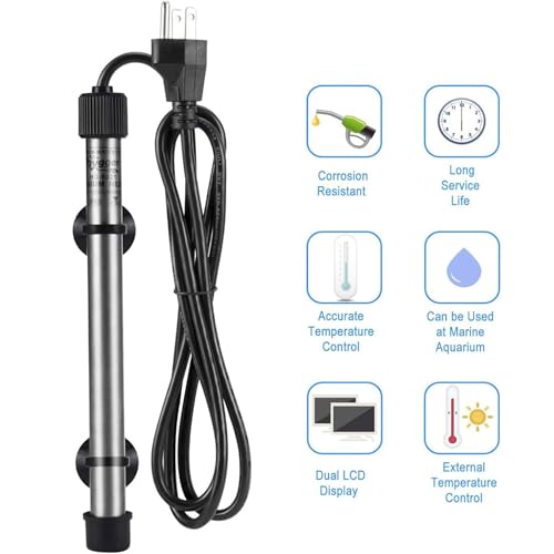 hygger 802 Aquarium Titanium Heater Rod Fish Tank Heating Element Replacement Heater Tube (Controller Excluded) 100W - size: 100W