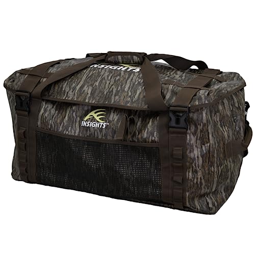 Insights Hunting by frogg toggs– The Traveler Gear Bag, All Around Hunting Weatherproof Storage Duffle, XL 3000 Cubic Inches of Storage, Mossy Oak Bottomland