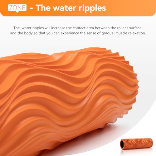 SUBCULTUREPICK Foam Roller - Muscle Massage Roller for Back Pain & Stretching - Ergonomic Wide Wave Textured - Deep Muscle Massage Pilates Yoga, Athletics, Fitness Exercise for Whole Body - color: Orange