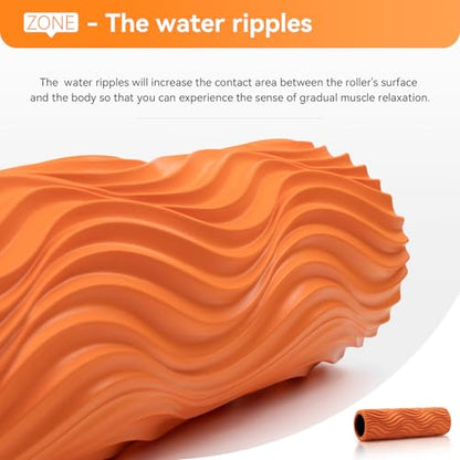 SUBCULTUREPICK Foam Roller - Muscle Massage Roller for Back Pain & Stretching - Ergonomic Wide Wave Textured - Deep Muscle Massage Pilates Yoga, Athletics, Fitness Exercise for Whole Body - color: Orange