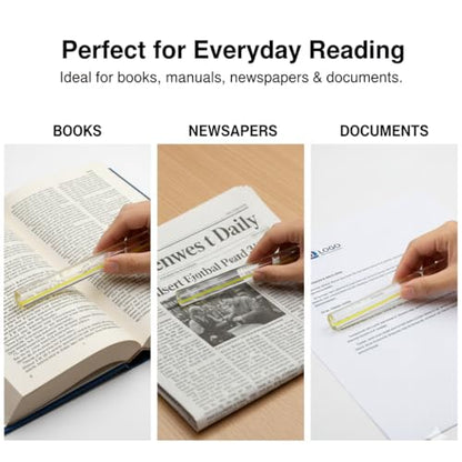 2Pack Acrylic Reading Line Magnifier, 6" Half-Round Bar | Crystal Clear, Lightweight, Distortion-Free, For Books, Documents & Newspapers, Ideal for Seniors