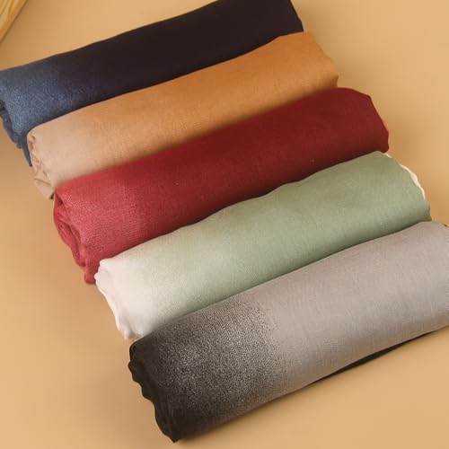 Gradient Dual Color Scarf，Elegant Ombre Headwraps Hijab, Modal Cotton Feel Lightweight Sunscreen Shawls for Women - color: 10#blackpurple