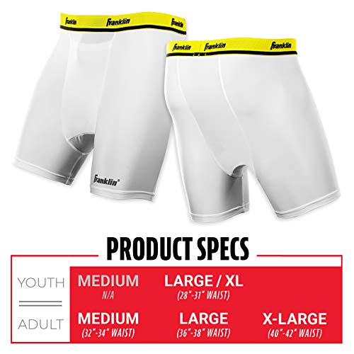 Franklin Sports Compression Sliding Shorts - Adult + Youth Baseball Compression Underwear with Cup Pocket - style: Adult Large