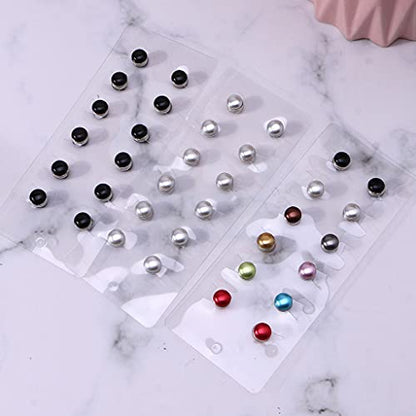 Strong Metal Plating Magnetic Hijab Clip Safe Hijab Brooch Luxury Accessory Hole Pins Brooch Magnet for Scarf - color: Color mixing
