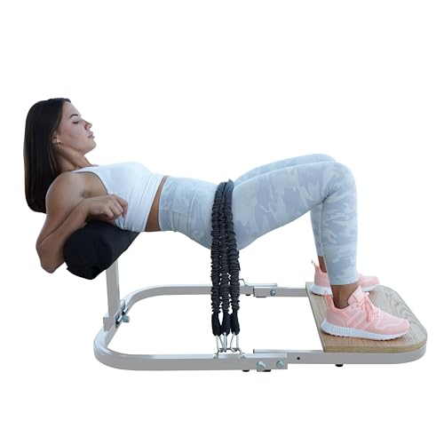 BootySprout Hip Thrust Machine for High Resistance Glute Training - Home Gym Workout - Comes with 45, 90, and 135 Lbs of Resistance - color: White