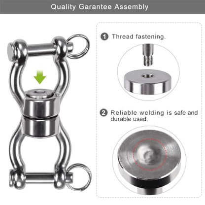 SELEWARE Heavy Duty Bearing Swing Swivel, 360° Rotation Hanging Accessory | Quiet Smooth Rotation, Supports Up to 1200LB, 2 Pack, Removable Buckle for Swings, Hammocks, Tire Swings and Heavy Bags - color: Swivel - Style B, 2 Pack