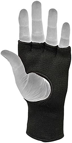 Muay Thai Boxing Inner Gloves Protective Hand Wrap MMA Fist (Black, Small) - color: Black, size: Small