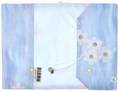 BLBMH 5x8 Book Cover | Handmade Non-Stretch Fabric Sleeve with Bookmark | for Paperback Bible Journal | Privacy Reading Gift for Women - Flower B - color: Flower B