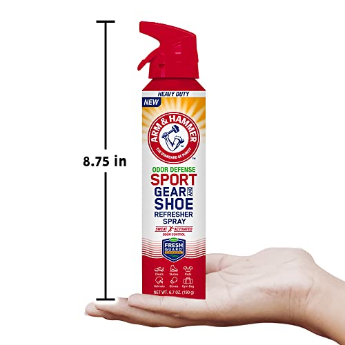 Arm & Hammer™ Sport Gear & Shoe Refresher Spray, Heavy Duty Odor Defense for Sports Gear and Footwear, Deodorizer for Gym Bags, Boxing Gloves, Hockey Equipment, and Football Pads (6.7 oz) - size: 6.7 Ounce (Pack of 1)