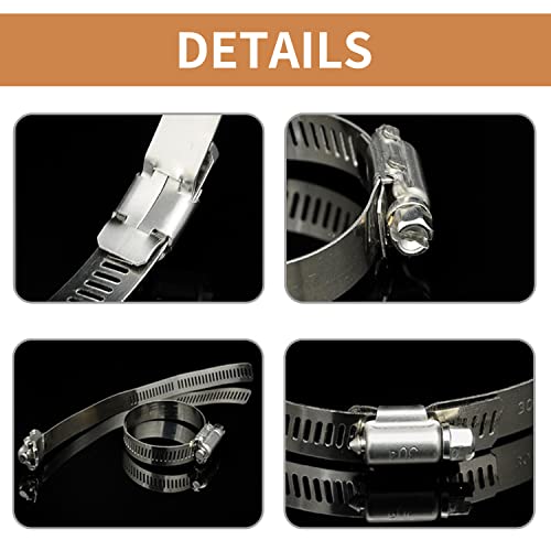 Hose Clamp 1 Inch, 80 Pack Stainless Steel Hose Clamps Worm Gear fuel line pipe clamps, 19-29mm (1 Inch) - size: 19-29mm (1inch)