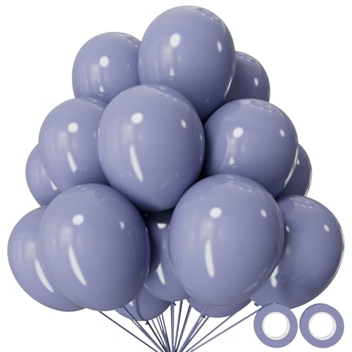 110pcs Dusty Blue Balloon 12 Inch, Blue Latex Balloons for Birthday Party Baby Shower Wedding(with 2 Ribbons). - color: A06-dusty Blue, size: 12inch(normal)