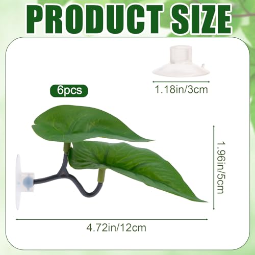 6pcs Double Layer Betta Leaf Hammock, Realistic Plastic Big & Small Leaf Fish Tank Decor with Suction Cups Branches Aquarium Plants for Betta Fish Resting Bed Spawning Ground - style: Style B
