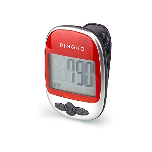 PINGKO Outdoor Multi-Function Portable Sport Pedometer Step/Distance/Calories/Counter - color: Red