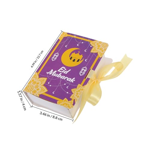 VILLCASE Eid Mubarak Candy Boxes 20pcs Paper Party Candy Containers Book Shaped Packaging Boxes for Ramadan Treat Holders Storage Supplies