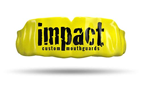 Impact Custom Professional MMA/Boxing/Muay Thai Mouthguard -(Branded Series) - color: Blk Logo Yellow