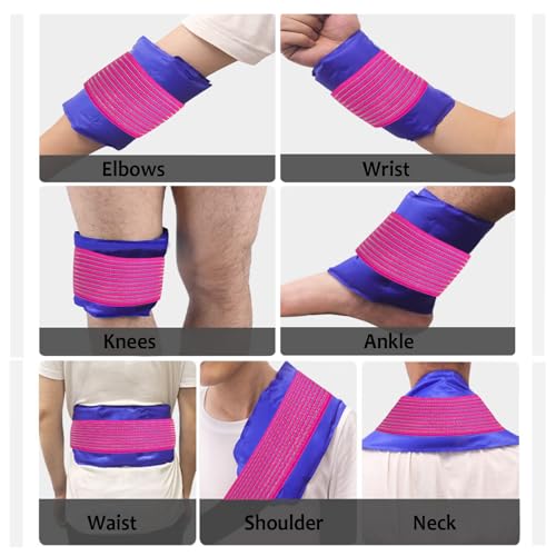Cold Pack Strap, Elastic Belt to Wrap Cold Pack, Ice Pack Extender Strap, Add Length to Most Ice Pack, Multifunctional (Red) - color: Red