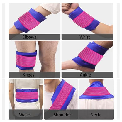 Cold Pack Strap, Elastic Belt to Wrap Cold Pack, Ice Pack Extender Strap, Add Length to Most Ice Pack, Multifunctional (Red) - color: Red