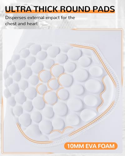 Runhit Youth Baseball Chest Protector Softball Lacrosse Football Padded Compression Shirt Heart Guard Sternum Protection - color: White, size: Large