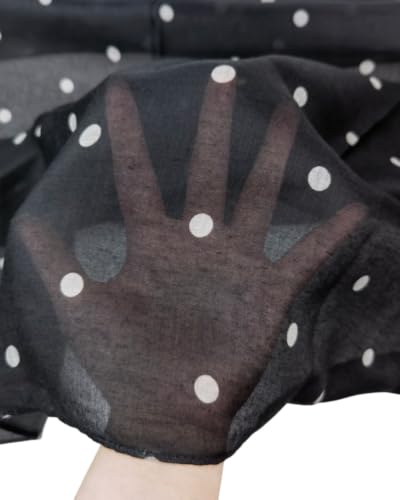 ZGMYC Watercolour Floral Printed Hijab Scarf for Women Soft Modal Cotton Instant Hijab Head Wraps Shawls Long Scarves - color: Black Polka Dot