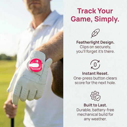 Mini Golf Score Counter with Reset – Easy Attach to Scorekeeper Gloves, Compact Stroke Tracker for Golf Games