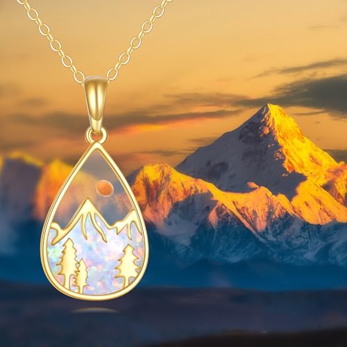 DOVRAN 9K/10K/14K Solid Gold Necklace for Women Real Yellow Gold Faith Pendant Jewelry Mother's Day Birthday Gift for Wife Mom - color: A04-9K Mustard Seed
