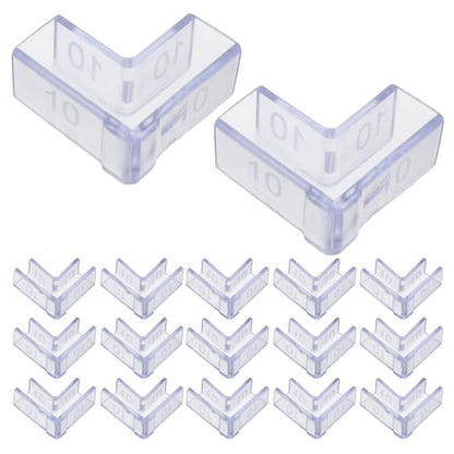Mikikit 25pcs Fish Tank Glass Edge Guards Aquarium Corner Protectors 90° L-Shaped Thickened 10mm Non-Adhesive Safety Bumpers for Aquarium and Furniture