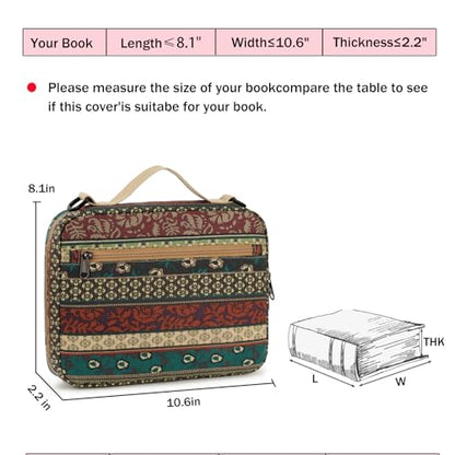 Bible Cover Case for Women Large Bible Cover for Girls Bible Study Supplies Accessories with Handle and Shoulder Strap | Durable - color: Bohemian