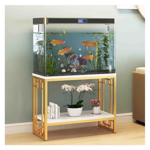 Metal Aquarium Stand, Heavy Duty 2-Tier Fish Tank Rack Shelf, Torage Rack Bracket for Fish Tank Accessories Storage, for Home Office (Gold a) - color: Gold, size: a