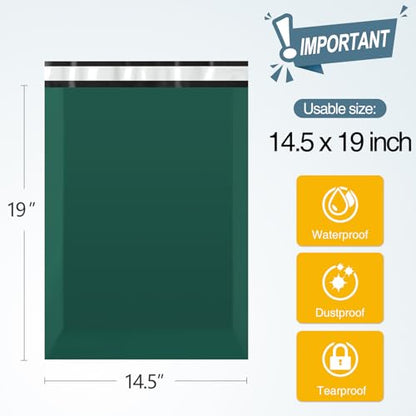 Famagic Poly Mailers 14.5x19 Inch 100pcs Shipping Bags Ultramarine Green Shipping Envelopes Self Seal Mailers Bags Waterproof and Tear-Proof Packaging Bags - color: Ultramarine Green, size: 14.5x19