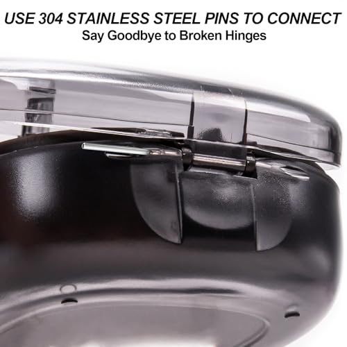 Dental Retainer Box Case Orthodontic Retainer Container with Removal Tool, Chew and Travel Brush, Double-layer Mouth Guard Holder Container Case with Mirror - Transparent Black - color: Transparent Black