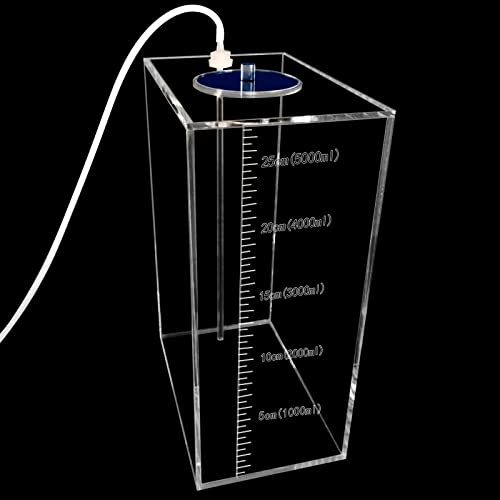 dosing Pump Liquid containers,Liquid srorage Bucket,Aquarium Air Pump Accessories，Reservoir dosing Container Made of acryli (5L/1.32gal Blue lid) - size: 5L 1grid blue lid