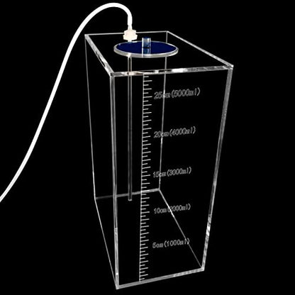 dosing Pump Liquid containers,Liquid srorage Bucket,Aquarium Air Pump Accessories，Reservoir dosing Container Made of acryli (5L/1.32gal Blue lid) - size: 5L 1grid blue lid