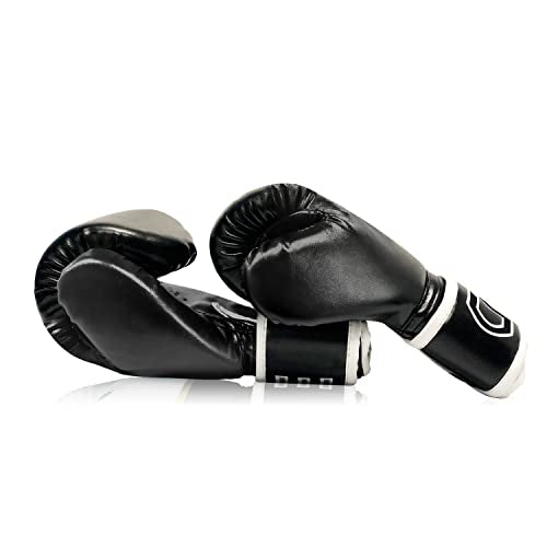 CKE Kids Boxing Gloves for Kids Boys Girls Junior Youth Toddlers Age 5-12 Years Training Boxing Gloves for Punching Bag Kickboxing Muay Thai - color: Black-02