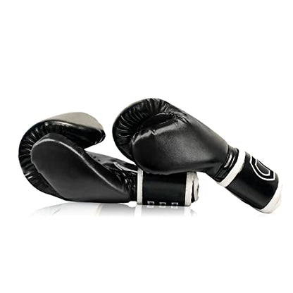 CKE Kids Boxing Gloves for Kids Boys Girls Junior Youth Toddlers Age 5-12 Years Training Boxing Gloves for Punching Bag Kickboxing Muay Thai - color: Black-02