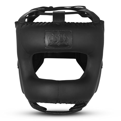 Full Face Boxing Headgear Boxing Sparring Men Women, a Complete Package for MMA and Kickboxing Trainees, Muay Thai Boxing Safety Head Guard - color: Dull-Black