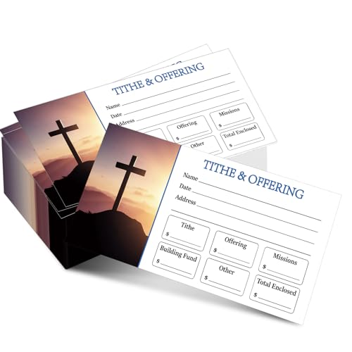 Eaasty 200 Pieces Church Offering Envelopes My Offering Bill Size Envelope Church Tithe Envelopes for Donations, Religious Occasions (Cross Style) - style: Cross Style