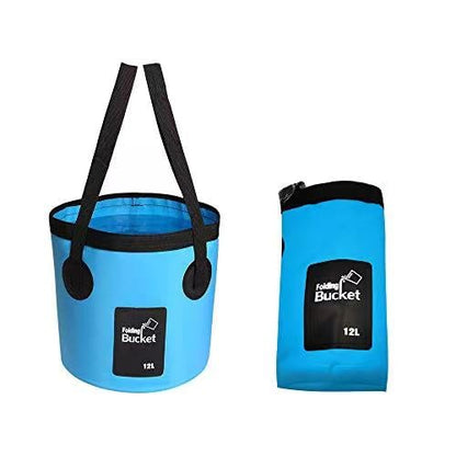 Collapsible Bucket with Handle, Multifunctional Foldable Water Container for Camping, Hiking, Traveling, Fishing, Washing, Gardening, Waterproof, Durable, Lightweight, Black - color: Sfvblue