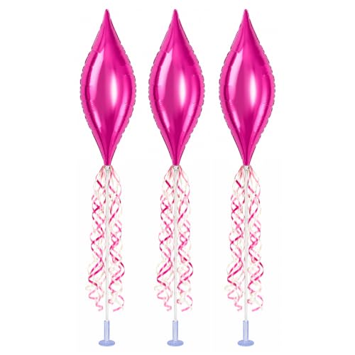PMU 5 Pc 13in Taper Shaped Magenta Mylar Balloon - color: Magenta Balloon, size: Pkg of 5