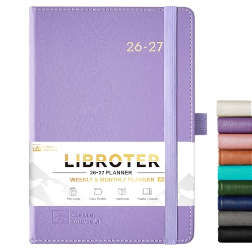 2026-2027 Planner - Academic Planner 2026-2027 Weekly Monthly Planner, July 2026 - June 2027, 5.7'' x 8.4'', Thick Paper, Leather Cover, Pen Holder, Back Pocket, Perfect Daily Organizer - Purple - color: Purple