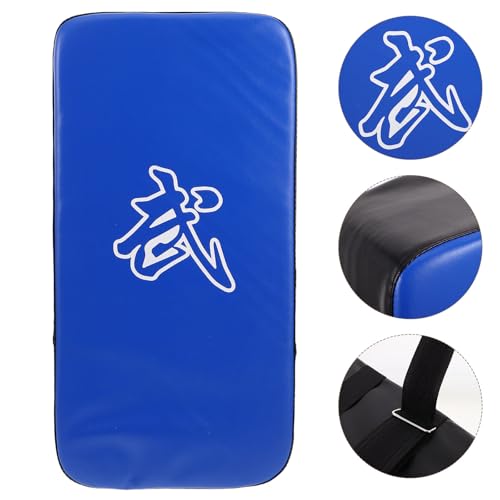 Taekwondo Foot Target and Kickboxing Curved Striking Pad Thickened PU Leather Martial Arts Training Shield for and Adults Blue, Sturdy Kick Shield for Muay Thai, Karate, MMA