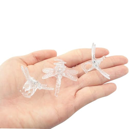 50PCS Plastic Plant Orchid Clips Dragonfly Clear Vine Holding Clips Gardening Styling Support Clips Garden Plant Support Clips for Orchids Tomatoes Cucumbers Flowers Vine Clips