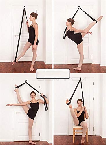 Adjustable Leg Stretcher Lengthen Ballet Stretch Band - Easy Install on Door Flexibility Stretching Leg Strap Great Cheer Dance Gymnastics Trainer Stretching Equipment Taekwondo Training - color: Light Blue