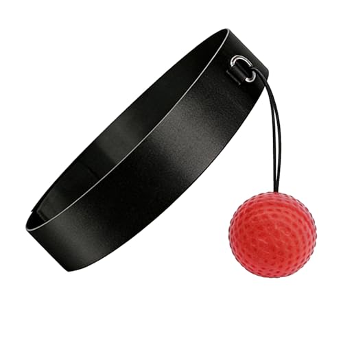 Boxing Ball Headband Set PU Rubber Punching Boxing Ball Adjustable Headband Fitness Hand Eye Coordination Speed Training for Adults Kids Home Gym