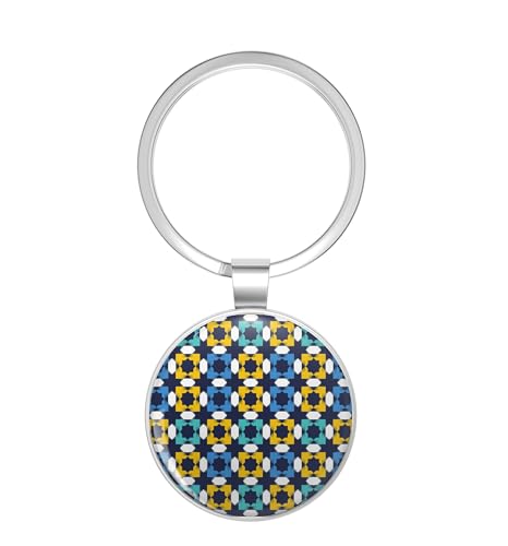 El Mechouar islamic architecture Stainless Steel Keychain with Ring Double Sided