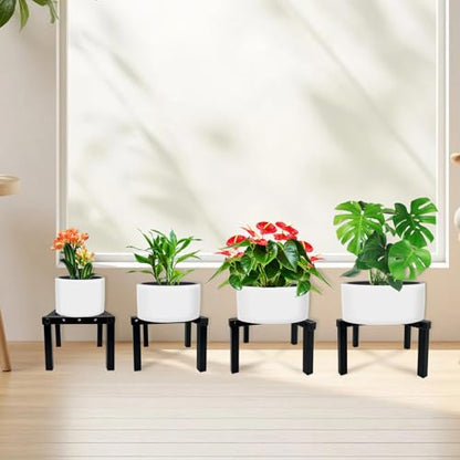 4 Pcs Four Legs Adjustable Metal Plant Stand for 5"-10" Plant Pot – Indoor & Outdoor (Black, 4 Pack) - color: Mini 4Pcs Black 5-10", style: 3 - Mini