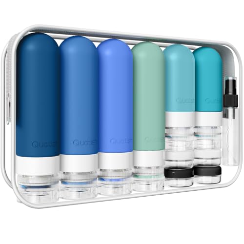 20 Pack Travel Bottles for Toiletries, Original Patented, TSA Approved Travel Size Containers, Leak Proof Silicone Shampoo and Conditioner Bottles Women & Men, Airplane Cruise Essentials, Pacific - color: Pacific