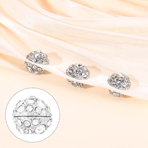 XIHIRCD 10 Sets Silver Wedding Veil Weights, Magnetic Pearls Double Sided Pearl Magnets Artificial Pearls Magnetic Button Strong Hijab Magnets for Wedding Dress Clothes Bridal Accessories