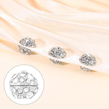 XIHIRCD 10 Sets Silver Wedding Veil Weights, Magnetic Pearls Double Sided Pearl Magnets Artificial Pearls Magnetic Button Strong Hijab Magnets for Wedding Dress Clothes Bridal Accessories
