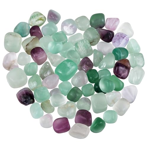 Sportmusies 1lb Natural Frosted Crystals for Home Decoration, Fluorite | Crystals for Reiki Healing Chakra Balancing, Minerial Stone Specimen, Rocks for Zen Garden Vase Filler Jewelry Making Crafts - color: Frosted Multi